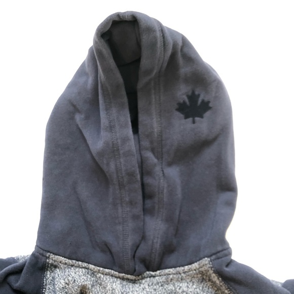 Roots kids youth size Large 9-10 years navy blue and grey hoodie with pocket - Picture 11 of 16